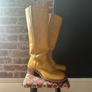 Frye Campus Frye Boots Size 7 Banana Yellow Made in USA